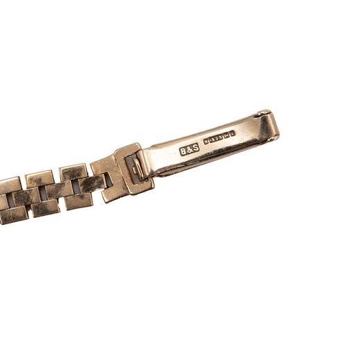 293 - 9ct gold hallmarked ladies Gudax cocktail watch and bracelet, with satin dial and Arabic numerals, g... 