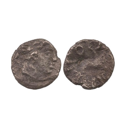 444 - Regni and Atrebates, Tincomarus (c25 BC-10 AD) silver Bull Right Unit (ABC 1115, S 85), rare, aF.
