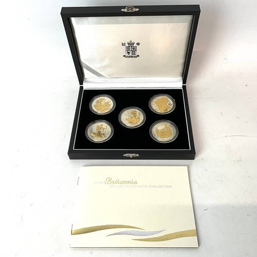 480 - 2006 Britannia gold, silver silhouette five coin collection. with certification of authenticity No 0... 