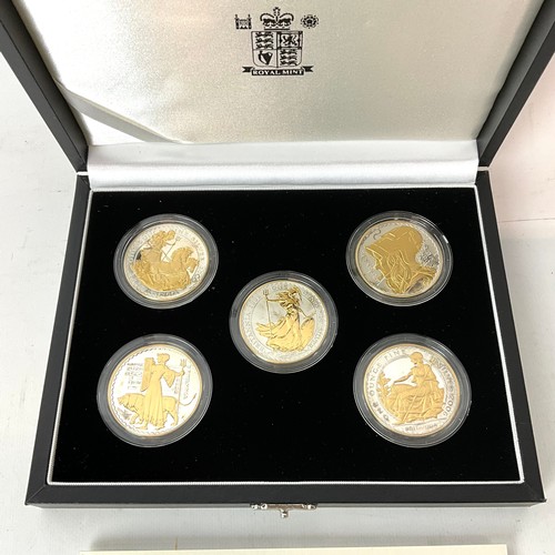 480 - 2006 Britannia gold, silver silhouette five coin collection. with certification of authenticity No 0... 