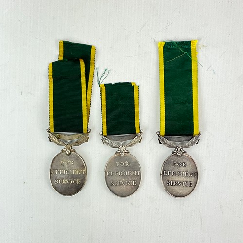 566 - Three George VI Territorial Efficiency Service Medals awarded to 3387161 G.N.R. G. Etherington, Roya... 