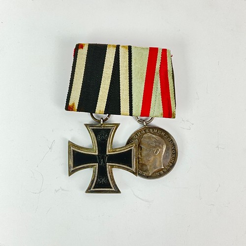 601 - A collection of WWI Imperial medals, to include;  Iron Cross second class, and the Hesse Bravery Med... 