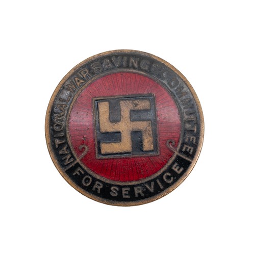 A WWI British National War Savings Committee 'For Service' enamel badge ...