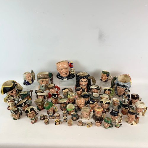 644 - Large collection of Doulton character jugs many miniatures, including Nelson Sir winston Churchill e... 