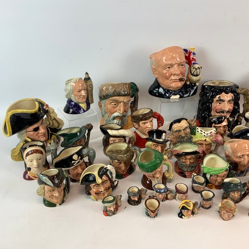 644 - Large collection of Doulton character jugs many miniatures, including Nelson Sir winston Churchill e... 