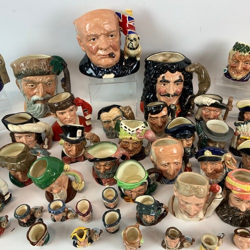 644 - Large collection of Doulton character jugs many miniatures, including Nelson Sir winston Churchill e... 