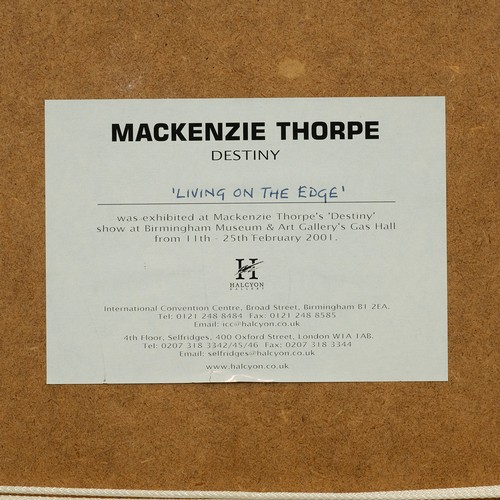 696 - Mackensie Thorpe Destiny 'Living On The Edge' serigraph in colour depicting an elongated house, sign... 