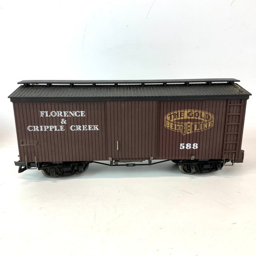 796 - Three Bachmann 'G' scale  20' box car 95344 ' Florence & Cripple Creek.