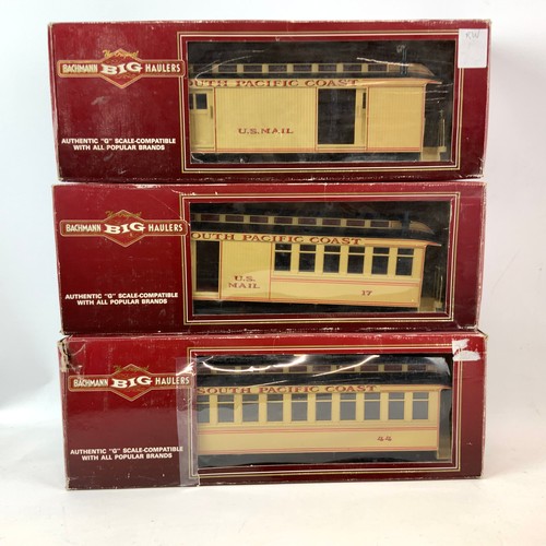 797 - Three Bachmann 'G' Scale Jackson Sharpe coaches. 'South Pacific' coast 89191, 89192 Combine and 8919... 