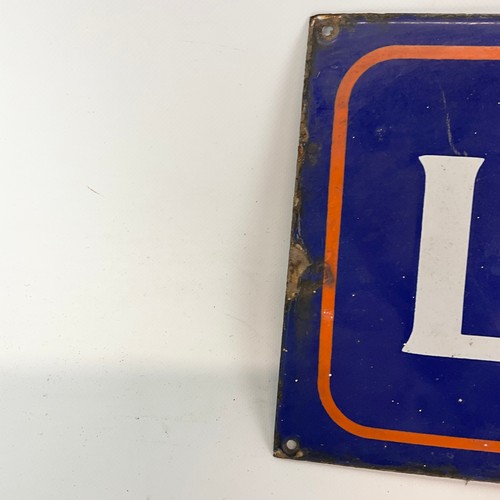 831 - A vintage Lyons enamel advertising sign, 68cm x 18cm