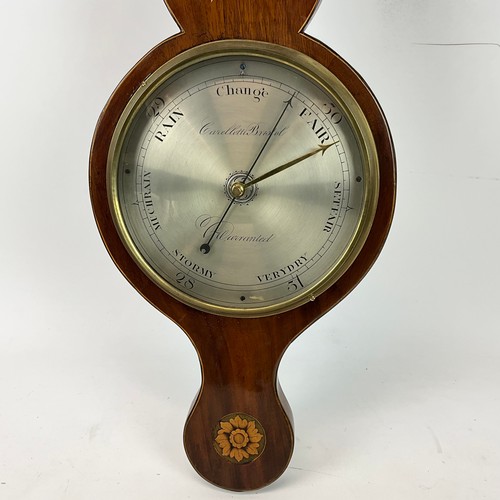 841 - A Carletti Bristol, George III, inlaid Sheraton style mahogany wheel barometer, H99cm.