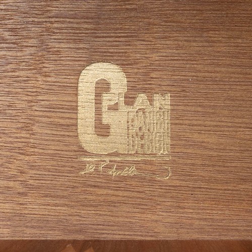 899 - 1B Kofod Larsen G-Plan teak dressing table with an elongated rectangular easel mirror (H48.5cm X W15... 