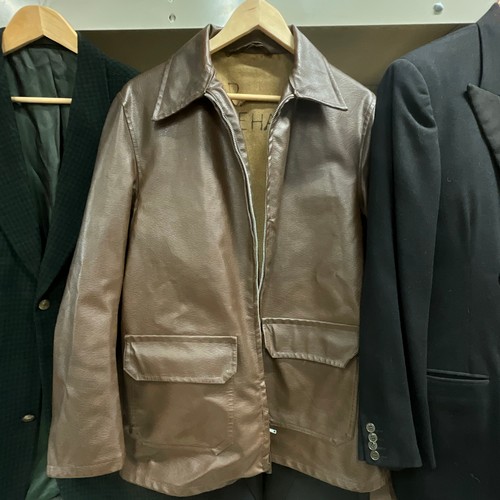 45 - A collection of tweed jackets, blazers, suits and a leather jacket, 16 examples in total, all size l... 