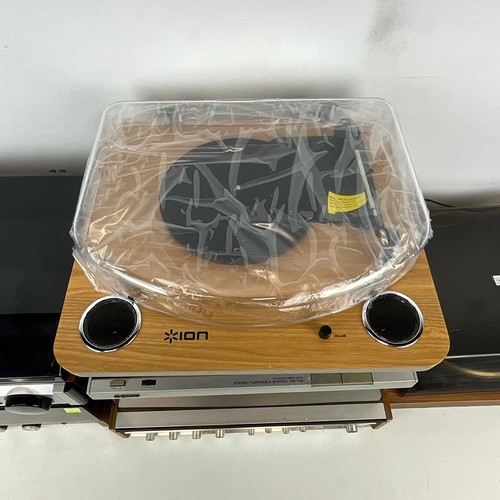 43 - Vintage electronic audio equipment, a group of five vintage turntables to include two Garrard exampl... 