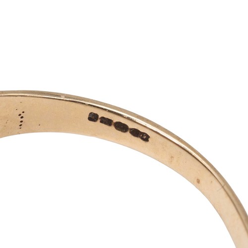 9 - Two 9ct gold hallmarked rings, one in the form of a belt, size R; and one with rope twist decoration... 