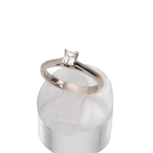 27 - 18ct white gold and diamond ring, the solitaire diamond weighing approx 0.11ct, in a four claw setti... 