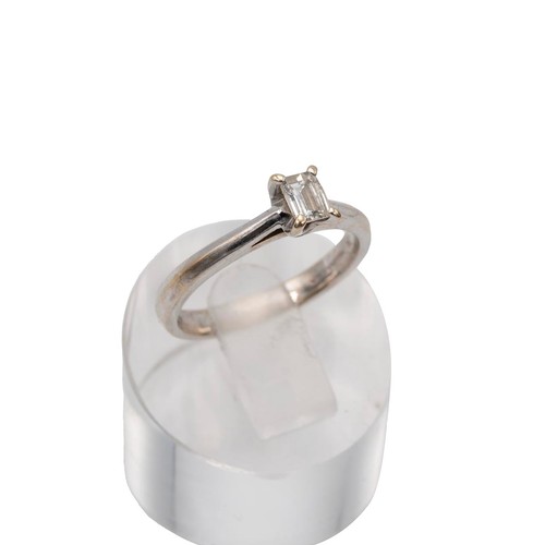 27 - 18ct white gold and diamond ring, the solitaire diamond weighing approx 0.11ct, in a four claw setti... 
