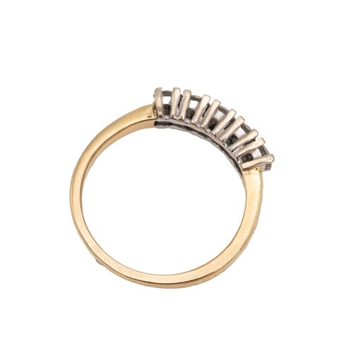 38 - An 18ct gold five-stone diamond ring, the brilliant cut diamonds weighing approximately 0.15 carats ... 
