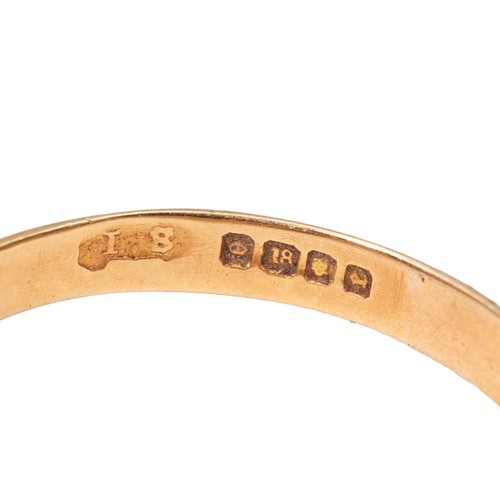 55 - Three rings: 22ct wedding band, size O, weight 5.1 grams; an 18ct, weight 4.8 grams and a 9ct, weigh... 