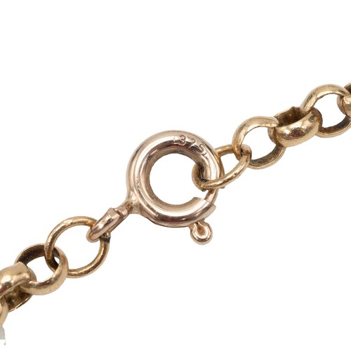 60 - 9ct gold necklace with spring ring clasp, L41cm, weight 8.5 grams. Together with a 1970 100 kurus co... 