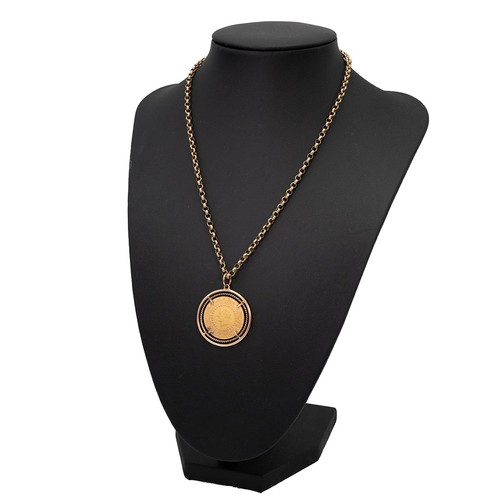 60 - 9ct gold necklace with spring ring clasp, L41cm, weight 8.5 grams. Together with a 1970 100 kurus co... 