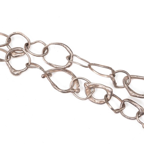 72 - Graham Watling necklace of abstract design with lobster claw clasp, hallmarked London 1972, L60cm, w... 