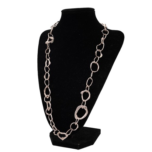72 - Graham Watling necklace of abstract design with lobster claw clasp, hallmarked London 1972, L60cm, w... 
