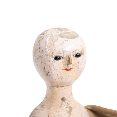 250 - A George III hand-carved wooden 'stump' or 'peg doll', circa 1800, often referred to as 'Dutch doll'... 