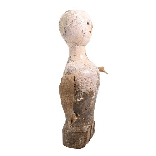 250 - A George III hand-carved wooden 'stump' or 'peg doll', circa 1800, often referred to as 'Dutch doll'... 