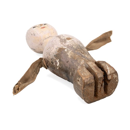 250 - A George III hand-carved wooden 'stump' or 'peg doll', circa 1800, often referred to as 'Dutch doll'... 