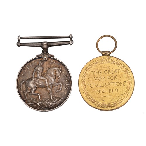 A pair of WWI Medals to include the 1914-1918 War Medal and the Victory ...