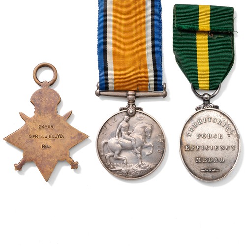 62 - A WWI medal group to include the 1914-1915 Star, the 1914-1918 War Medal, and the Territorial Force ... 
