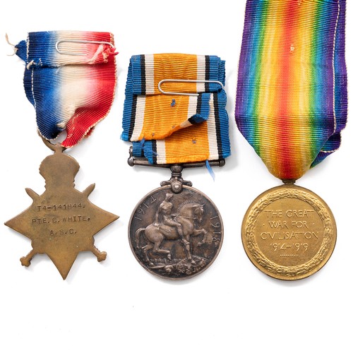 63 - A WWI medal group to include the 1914-1915 Star, the 1914-1918 War Medal and the Victory Medal, awar... 