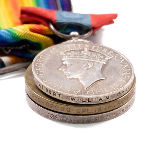 75 - A collection of medals to include 1914-1918 War Medal, Victory Medal and the 1914-15 Star, accompani... 