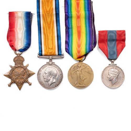 75 - A collection of medals to include 1914-1918 War Medal, Victory Medal and the 1914-15 Star, accompani... 