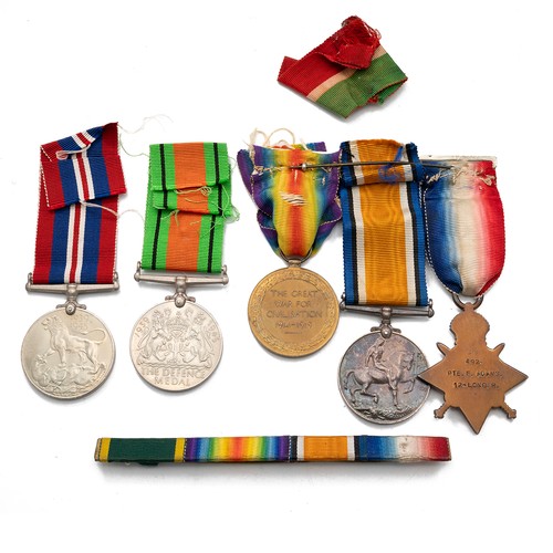 76 - A collection of WWI military medals to include  the 1914-1915 Star, the 1914-1918 War Medal, the Vic... 
