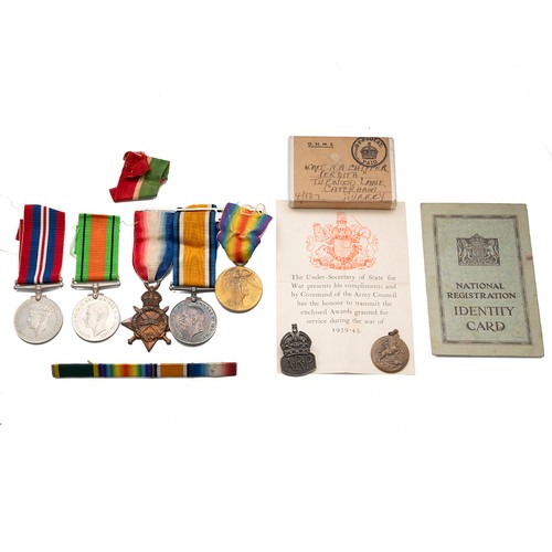 76 - A collection of WWI military medals to include  the 1914-1915 Star, the 1914-1918 War Medal, the Vic... 