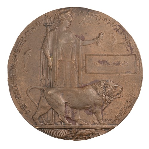 83 - A WWI Death Penny to James Burns.