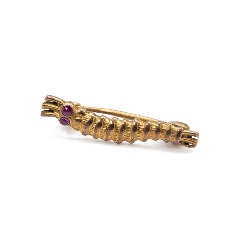 84 - A Caterpillar Club badge, modelled as a caterpillar with gem-set eyes, engraved on the reverse P/O D... 