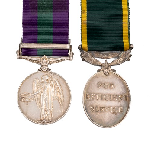 87 - Two King George VI medals to include the General Service Medal with S.E.Asia 1945-46 clasp, awarded ... 