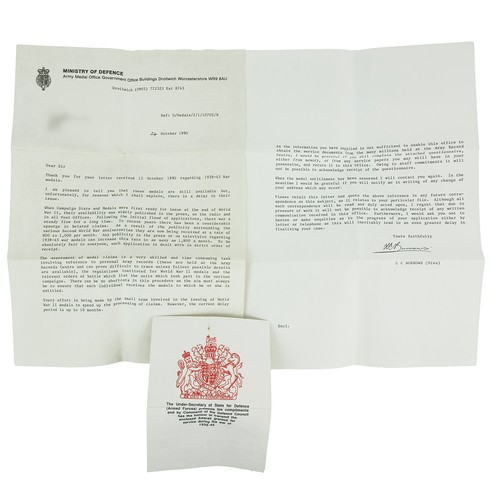 89 - A pair of framed medals, to include a King George VI General Service Medal, awarded to 14841020 CFN ... 