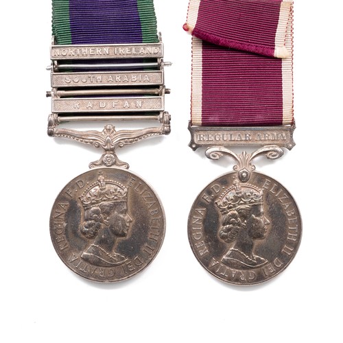 110 - A Queen Elizabeth II General Service Medal, with clasps to Northern Ireland, South Arabia, and Radfa... 