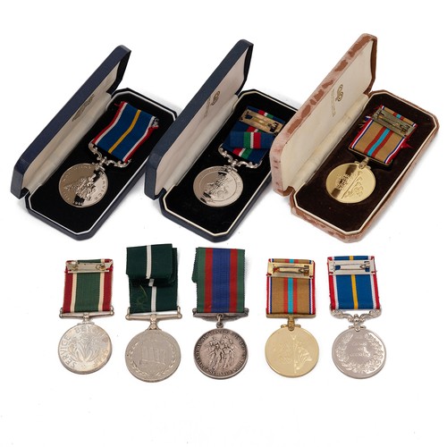 113 - Collection of medals to include a Merchant Navy Service Medal, two Service in the Canal Zone Medals,... 