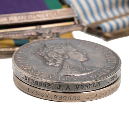 115 - A Queen Elizabeth II Royal Navy medal group Awarded to Able Seaman, later Leading Seaman, later Pett... 