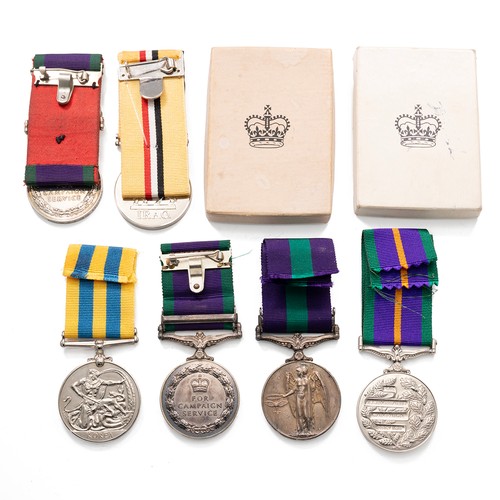 116 - A group of six Queen Elizabeth campaign and service medals to include the Korea Medal, the Iraq Meda... 