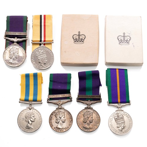 116 - A group of six Queen Elizabeth campaign and service medals to include the Korea Medal, the Iraq Meda... 