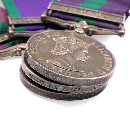 117 - Three Queen Elizebeth General Service and Campaign medals, to include a Campaign Service Medal with ... 