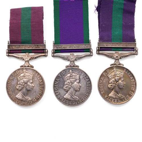 117 - Three Queen Elizebeth General Service and Campaign medals, to include a Campaign Service Medal with ... 