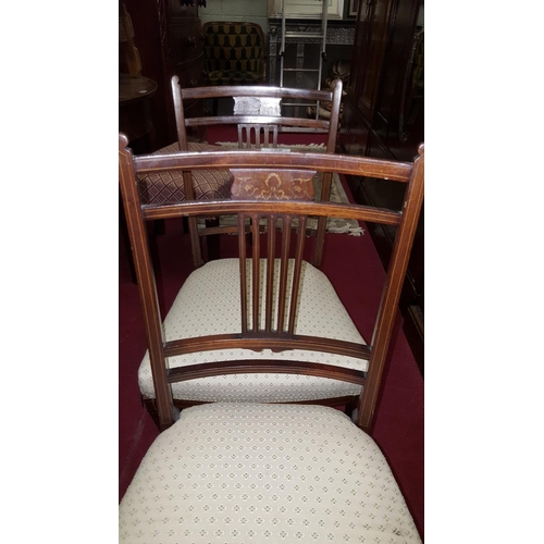 74 - A really good pair of Edwardian Mahogany inlaid Chairs.