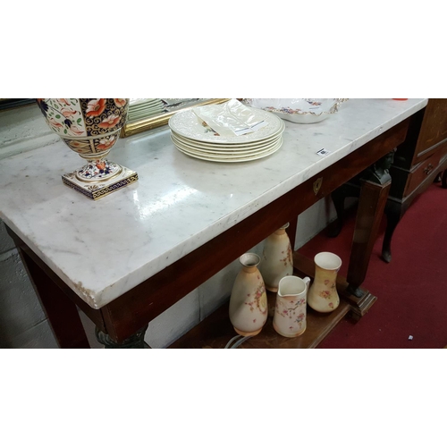 77 - A 19th Century Mahogany inlaid Marble topped Consol Table.